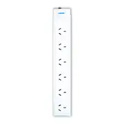 Ultracharge 4-Socket Power Strip Board with Surge Protection & 2 USB Ports (White)