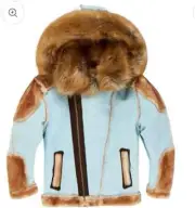 New Jordan Craig Kids EL Jefe Shearling Moto Jacket (SKY), Size 3T