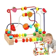 Bead Maze Toy, Wooden Game Toy with Beads Game, Portable Educational Counting Learning Toys for Kids Children 18 Months+