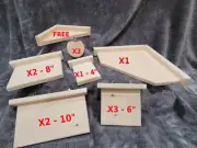 Chinchilla Ledge Shelves Bundles 7 to 19 Piece Ledge Sets Kiln Dried Pine Wood