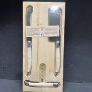 Laguiole Wine & Cheese Set Corkscrew, Pronged Cheese Knife & MIni-Cleaver