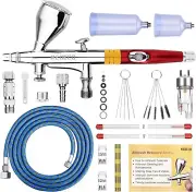 Multi-Purpose Airbrush Kit, Dual-Action Gravity Feed Air Brush Sets with Crown