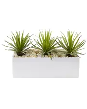 Nearly Natural Mini Agave Artificial Plant in Rectangular Ceramic
