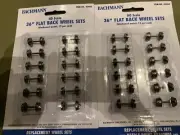 Two Bachmann 42903 36” Flat Black Wheel Sets, HO, 24 Wheels