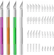 4 Exacto Knife & 40 Spare Exacto Knife Blades(#11 etc), Hobby Knife Set, Carving Engraving Craft Knifes, Craft Knives Exacto Knives, Precision Knife for Crafts Wallpaper Modeling Scrapbooking