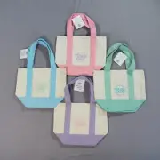 Trader Joes Canvas Mini Tote Bag Set 4 Spring Colors 2025 Reusable Shopping Lot