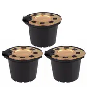 3 Pcs Gold Plating Refillable Coffee Capsule Cup Reusable Pods