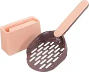 VERDANVERSE 1 Set Portable Cat Litter Scoop Ergonomic Handheld Design with Practical Holder for Easy Cleanup of Cat Sand and Poop
