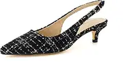 [CUSHIONAIRE] Women's Buzz Kitten Heel Sling Back Dress Shoe +Memory Foam, Wide Widths Available