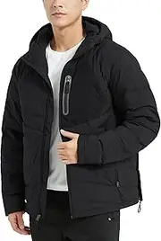[HARD LAND] Men's Puffer Down Jacket Packable Insulated Lightweight Hooded Winter Warm Puffer Coat