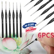 6pcs Sable Hair Miniature Artist Paint Brush Painting Brushes Set Detail