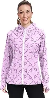 [Caihoyu] Sun Hoodie with Thumb Holes Plain t Shirts UPF 50+ Protection Sweatshirt For Woman Athletic Jacket Women