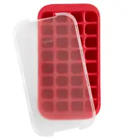 在飛比找momo購物網優惠-【LEKUE】32格好收納方塊製冰盒 胭紅(冰塊盒 冰塊模 