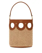 Ferragamo Gancini Frame Raffia Bucket Bag