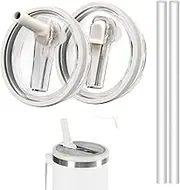 2 Pieces 40oz Tumbler Detachable Flip Straw Lid,No Spill Accessories with Extended Straw &Enhanced Sealed Lid for Stanley Cup Accessories