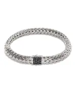 John Hardy Sterling Silver Icon Bracelet with Pave Black Sapphire, 7.5mm