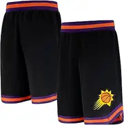 [Ultra Game] Mens NBA Men's Woven Team Logo Poly Mesh Basketball Shorts GSM3547F-BC-BLK-L-P