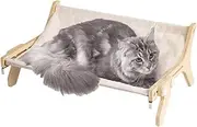 Cat Window Perch, Machine Washable Bed Cover Wooden Hammock, Double Sided Household Pet Supplies, Window Resting Seat Portable Compact Versatile Ideal for All Seasons