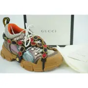 Gucci Flashtrek Jewel Sega Sneakers Size 35 $1725 Jem Metallic Leather Mesh NIB