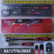 New 100th Snap On 2 Pc Pearl Red Long Handle 3/8 1/4 Flex Rachet RAT2TFHLFMRX