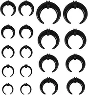 [KGDUYC] 18pcs Septum Piercing Kit Acrylic Clip Tapered C Shape Piercing Nose Ring Septum Ring Black Soft Membrane Stretch Kit Piercing Jewelry Nose Ring