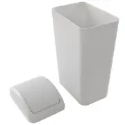 14 L Swing Lid Trash Can, Greyish Plastic Slim Garbage Can