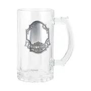 Blank Badge Beer/Cider Glass Drinking Stein Drink Mug Birthday Gift Clear 450ml