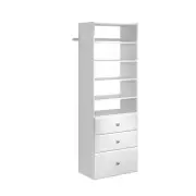 Premier 25 In. W Classic White Tower Unit Wall Mount 6-Shelf Wood Closet System