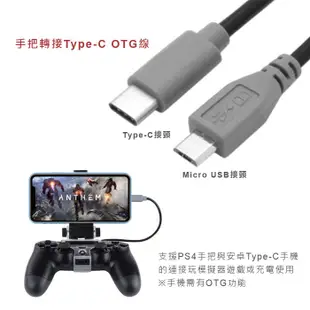 DOBE PS4手把專用手機支架彈簧拉伸支架附Micro USB轉Type-C 專用數據充電線[豪華全配]