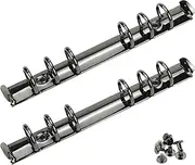 Semetall 2pcs A6 Notebook 6-Ring Binder Mechanism Loose Leaf Binding Spines Combs Metal Clip Ring Binder Replacement Kit,Black