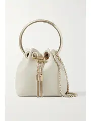 [Jimmy Choo] Jimmy Choo - Bon Bon Leather Bucket Bag - White - One size One size White