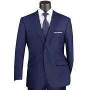 BIG & TALL Men's Blue Glen Plaid 2-Button Modern Fit Business Suit NWT