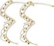 ibasenice Boho Style Layered Anklet Tinkling Ankle Jewelry Bells for Dance Shows Parties