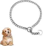 Chain Dog Training Choke Collar, Adjustable Stainless Steel Chain Slip Collar, Strong, Durable, Weather Proof, Tarnish Resistant Metal Chain, Best for Small Medium Large Dogs (S)