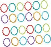 MUSISALY 24pcs Finger Connecting Ring Stroller Rings Connecting Ring Newborn Ring Calming Toys Sensory Rattles Toys Link Hanging Stroller Ring Toys Plastic