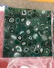 24" Square Green Agate Stone Cafeteria Coffee Table Modern Design Garden Decors