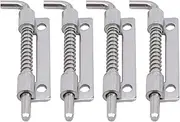 4Pcs Spring Loaded Latch, 90mm Stainless Steel Barrel Bolt Lock Spring Pin Loaded Locking Latch for Trailer Gate, Barn Door, Garage, Shed (Left)
