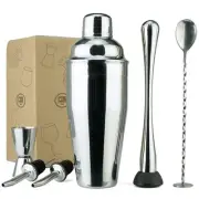 Professional Bartender Kit - 6PC Premium Cocktail Stainless Steel Shaker Set ...