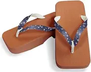 Hajime(一歩) [One Step] [Hajime] Geta Geta Clogs, Soft and Water Resistant, Made of Sponge, 11.2 inches (28.5 cm), BR/Cherry Blossom x Navy Blue, Cherry Blossom x Navy (Sakura x Navy/28.5), Sakura × Navy, 28.5 cm