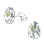Silver Pear Stud Earrings