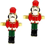 ABOOFAN 2pcs Christmas Napkin Rings Serviette Buckles Hotel Napkin Holders Christmas Tree Napkin Holder Nutcracker Shaped Napkin Ring Napkin Clasps Party Supplies Wedding Alloy Banquet