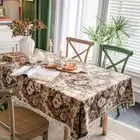 Washable Jacquard Oil Painting Tablecloth Dustproof Tea Table Cover Kitchen