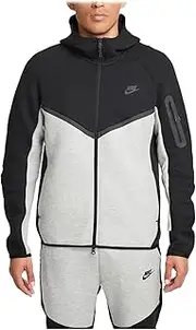 [Nike] Tech Men's Full-Zip Windrunner Hoodie (HV0949-011, Black/Dark Grey Heather/Black)
