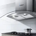 90cm Stainless Steel Range Hood Kitchen Wall Mount Removable Filter Glass 900mm