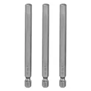3pcs H6.0 Hex Head Drill Bit Wrench 6mm Flat Tip 1/4" Shank 100mm Long Magnetic