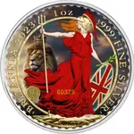 售8500元~不列顛女神皇冠獅子彩色銀幣一盎司，不列顛女神銀幣，限量銀幣，銀幣，錢幣，幣~英國不列顛女神銀幣限量版