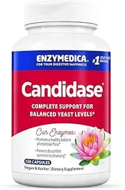 Enzymedica, Candidase, Enzyme Supplement to Support Balanced Yeast Levels, Vegan, Kosher, Non-GMO, 120 Capsules (60 Servings)