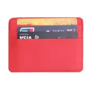 2 Pcs Men Women ID Card Holder Durable Slim Simple Travel Lichee Pu Leather Bank Business ID Card Wallet Holder Case With Coin Purse
