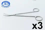 3x Dissecting Scissors 7" Blunt Metzenbaum Curved Surgical Instruments