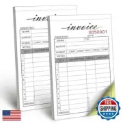 Invoice Receipt Book, 3.4x5.5" Handheld 2-Part Carbonless Sales Invoice Book,